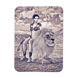 Drottning Lion Fantasi Magnet