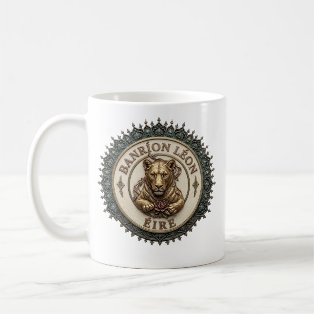 Drottning Lion. Irland Kaffe Mugg (Vänster)