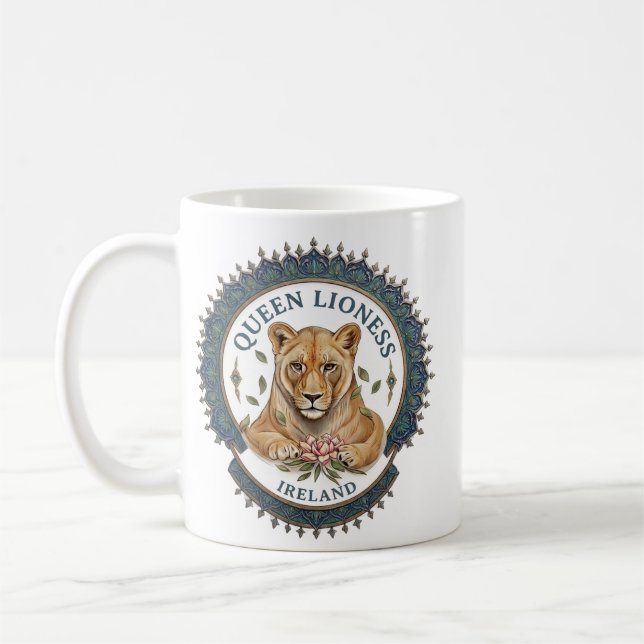 Drottning Lioness. Irland Kaffe Mugg (Vänster)