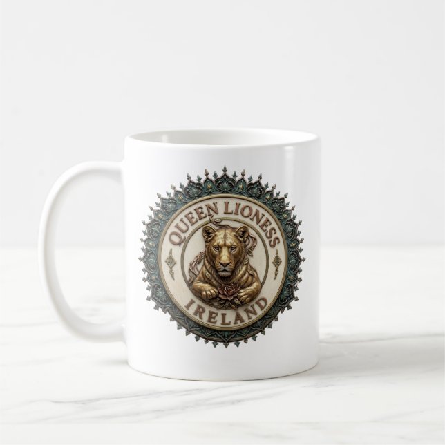 Drottning Lioness. Irland Kaffe Mugg (Vänster)