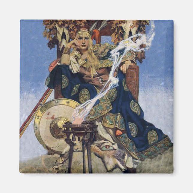 Drottning Maeve Krigardrottning Fantasykonst Magnet (Framsidan)