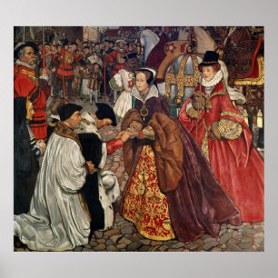 drottning Mary och prinsessan Elizabeth som kommer Poster