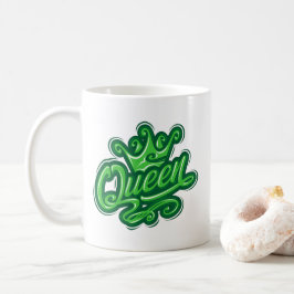 Drottning Med Krona, Typografi Design Kaffemugg