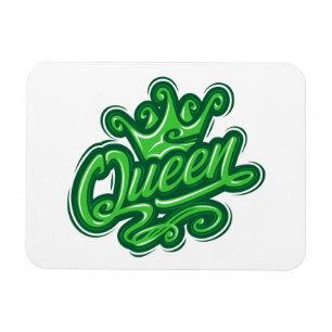 Drottning Med Krona, Typografi Design Magnet