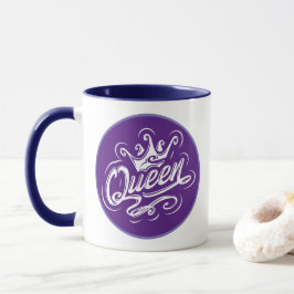 Drottning Med Krona, Typografi Design Mugg