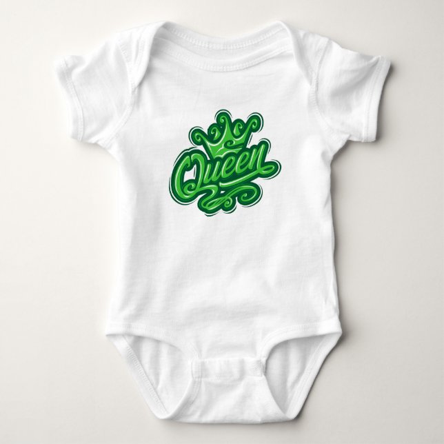 Drottning Med Krona, Typografi Design T Shirt (Framsida)