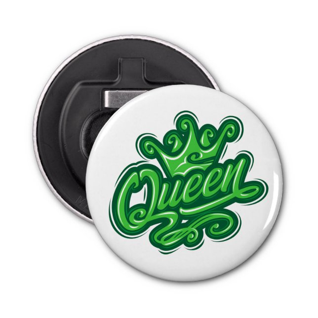 Drottning med Krona, typografi Flasköppnare (Framsidan)