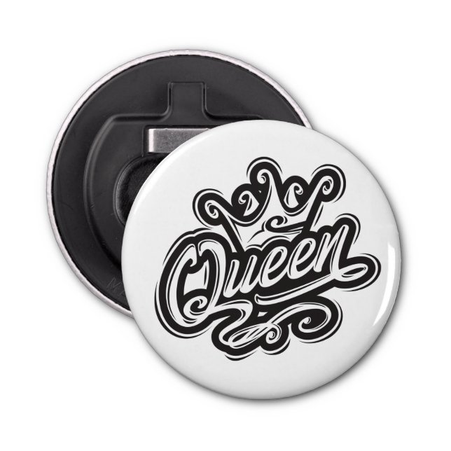 Drottning med Krona, typografi Flasköppnare (Framsidan)