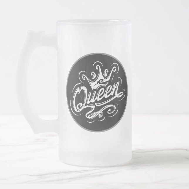 Drottning med Krona, typografi Frostat Ölglas (Vänster)