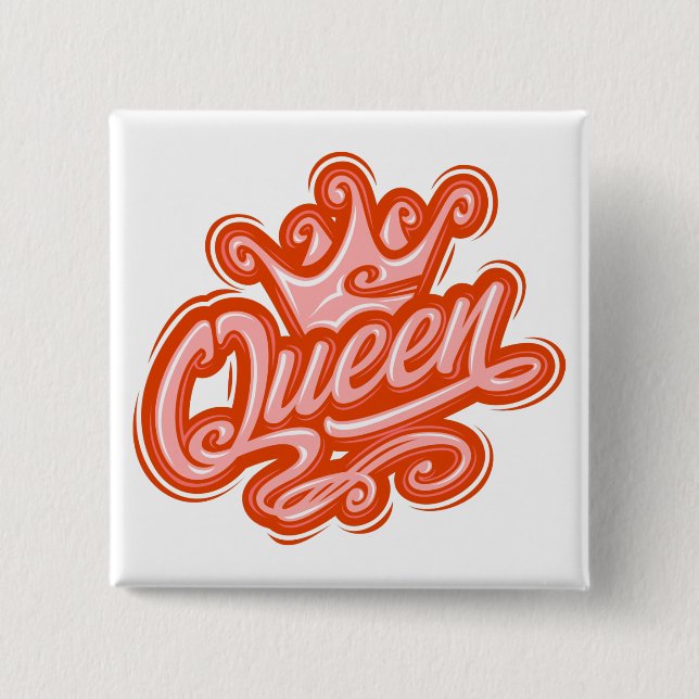 Drottning med Krona, typografi Knapp (Framsida)