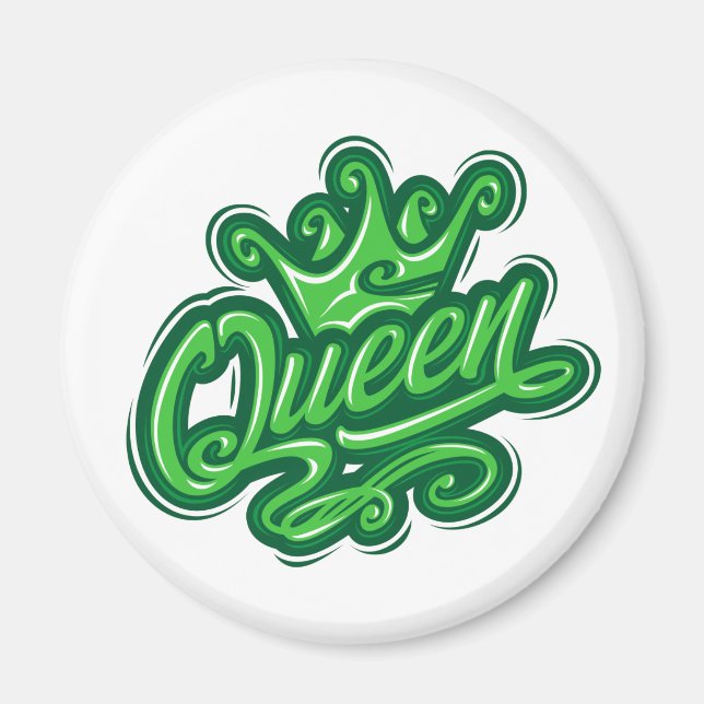 Drottning med Krona, typografi Magnet (Framsidan)