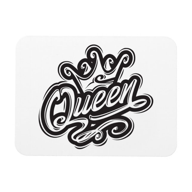 Drottning med Krona, typografi Magnet (Horisontell)