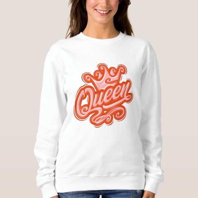 Drottning med Krona, typografi T Shirt (Framsida)