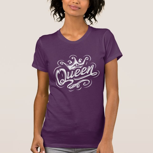 Drottning med Krona, typografi T Shirt (Framsida)
