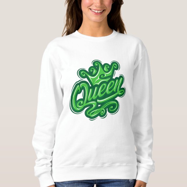 Drottning med Krona, typografi T Shirt (Framsida)