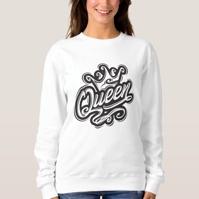 Drottning med Krona, typografi T Shirt (Framsida)