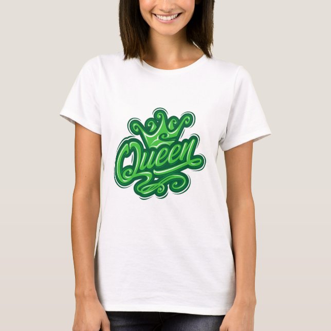 Drottning med Krona, typografi T Shirt (Framsida)