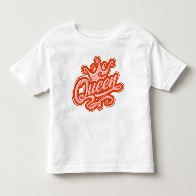 Drottning med Krona, typografi T Shirt (Framsida)
