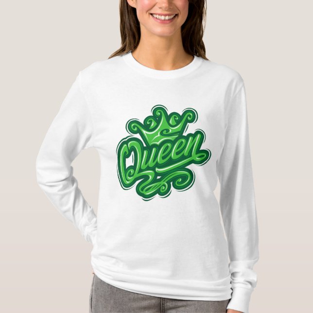 Drottning med Krona, typografi T Shirt (Framsida)