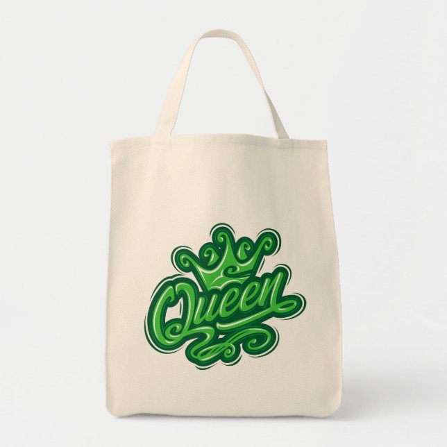 Drottning med Krona, typografi Tygkasse (Framsidan)