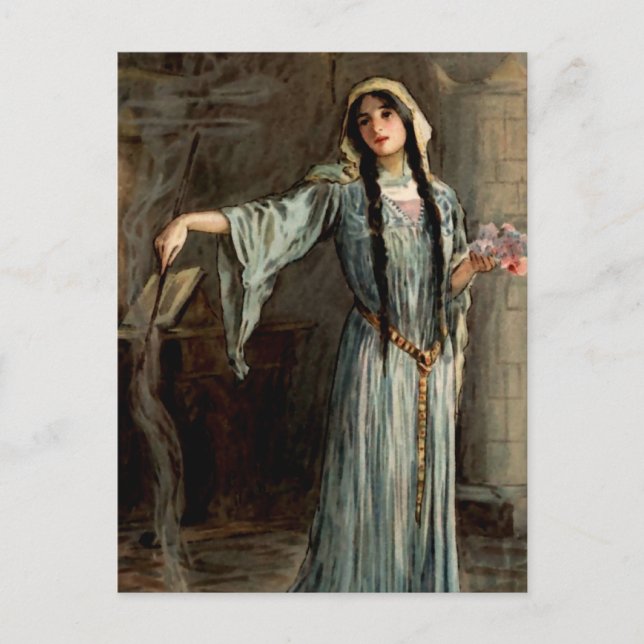 “Drottning Morgan Le Fay” av WH Margetson Vykort (Framsida)
