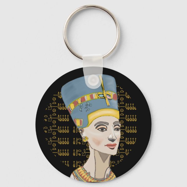 Drottning Nefertiti med Cartouche  Nyckelring (Framsida)