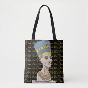 Drottning Nefertiti med cartouchen Tygkasse
