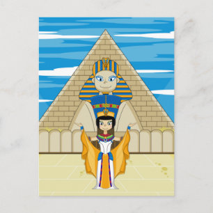 drottning Nefertiti och Gizas Underbara sfinx Vykort