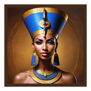 “Drottning Nefertiti” Vacker forntida afrikansk dr Fototryck