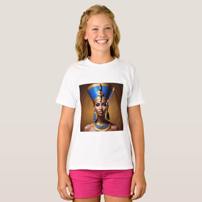"Drottning Nefertiti" Vacker forntida afrikansk dr T Shirt (Hel framsida)