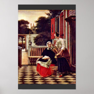 Drottning och betjänt av Hooch Pieter de (bästa kv Poster