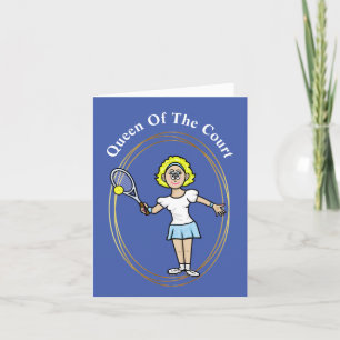 Drottning of the Court Female Tennis Player Card Kort