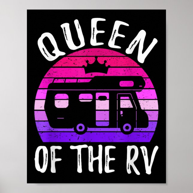 Drottning över husvagnscamping och road trip poster (Framsidan)