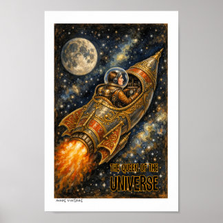 Drottning över universum Sci-Fi tryck