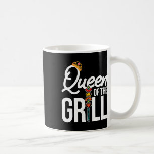 Drottning På Grillen Rolig Rökning Kött Bbq Kvinno Kaffemugg