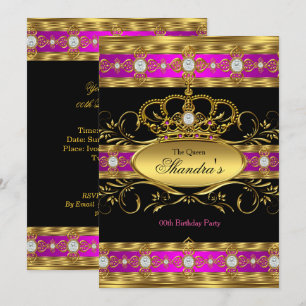Drottning Prinsessans Royal Rosa Guld Diamant Kron Inbjudningar