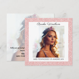 Drottning Promo Autograf Kort Rosa Glitter Kant