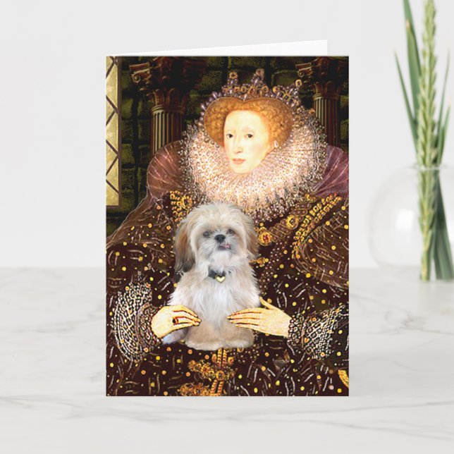 Drottning - Shih Tzu (P) Kort (Framsida)