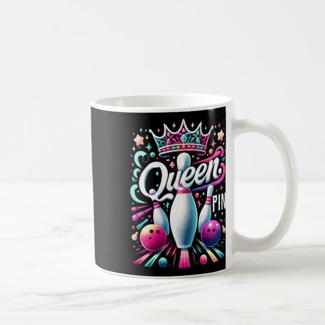 Drottning stift skjorta bowlare bowling liga för b kaffemugg (Höger)