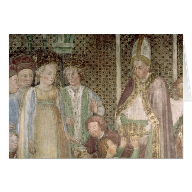 Drottning Theodolinda och Pope Gregory underbaren Hälsningskort (Framsidan Horizontal)