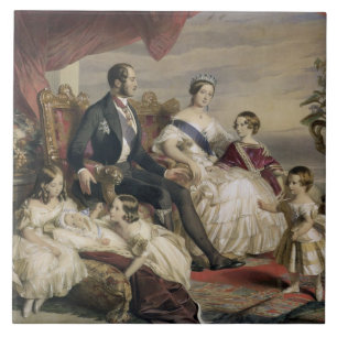 Drottning Victoria (1819-1901) och Prince Albert Kakelplatta