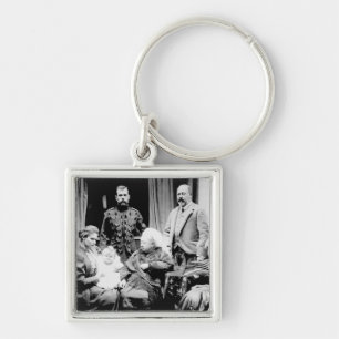 Drottning Victoria, Tsar Nicholas II Fyrkantig Silverfärgad Nyckelring
