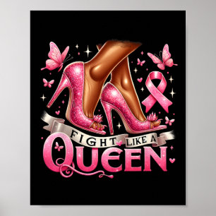 Drottning Woman slåss som en drottning Breast Canc Poster