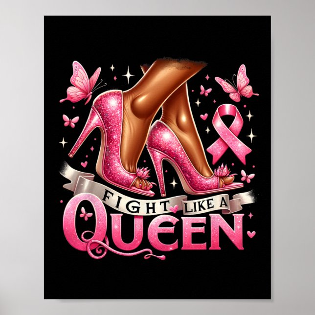 Drottning Woman slåss som en drottning Breast Canc Poster (Framsidan)