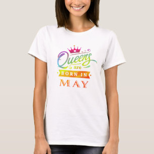 Drottningar är den bördiga majfödelsedaggåvan t shirt
