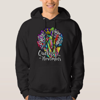 Drottningar födda i november Skorpion Skytten Afro Hoodie
