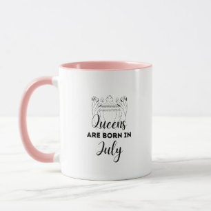 Drottningar föds i juli Födelsedagspresent Mug för Mugg