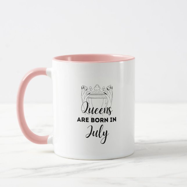 Drottningar föds i juli Födelsedagspresent Mug för Mugg (Vänster)