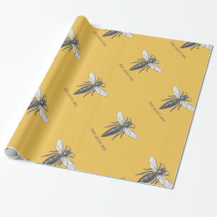 Drottningbi Insekt Antik Illustration Presentpapper