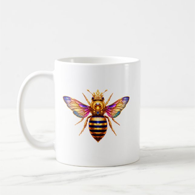 Drottningbi Med Krona Kaffemugg (Vänster)